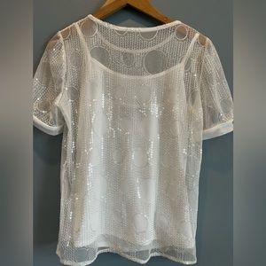 Anthropologie NWOT Eva Franco Sequin Top